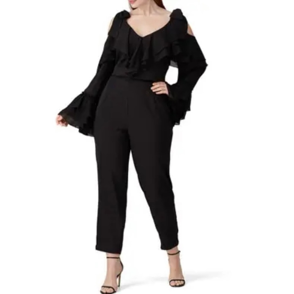 Rodarte × Universal‎ Standard black pantsuit Ruffle jumpsuit Size M NWT